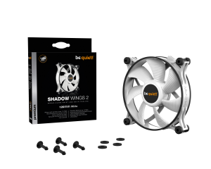 BEQUIET FAN SHADOW WINGS 2 WHITE 120MM BL088, 3 PIN, 1100RPM, 38,5CFM/65M3/H, 15,7 dB, Lifespan 80000h, WHITE, 3YW.